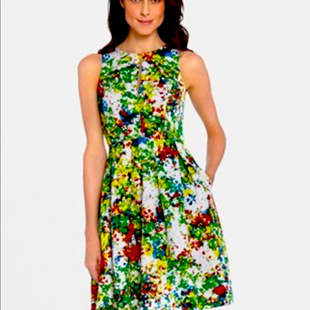 Catherine Malandrino Dress Sz 0 Sleeveless Floral